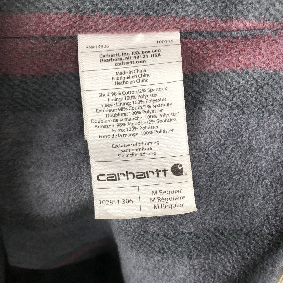 Carhartt Long Sleeve Duck Work Shirt, Men's Size Medium cotton brown type Vintage Second Hand