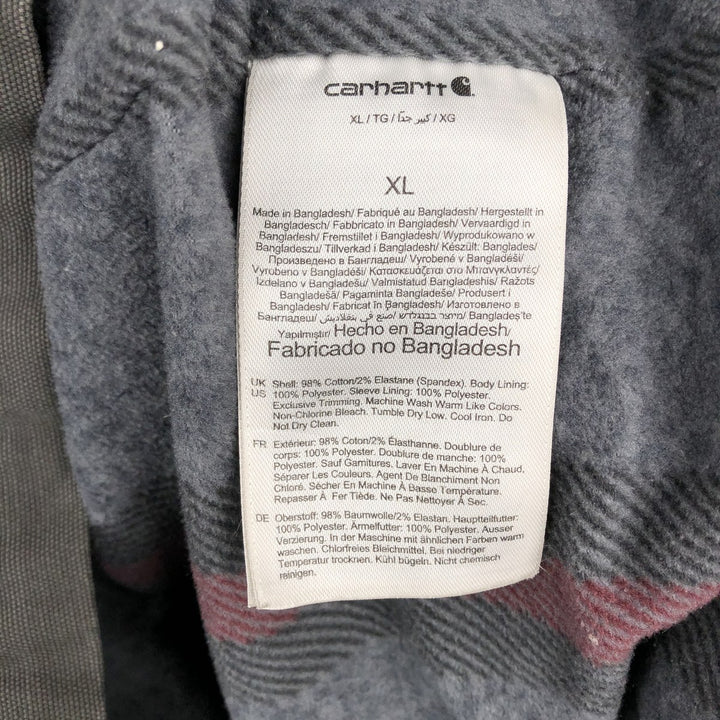 Carhartt RUGGED FLEX THE LIGHT COMPANY Advertising Long-Sleeve Duck Work Shirt, Men's Size XL (approx.) cotton Charcoal Vintage Second Hand
