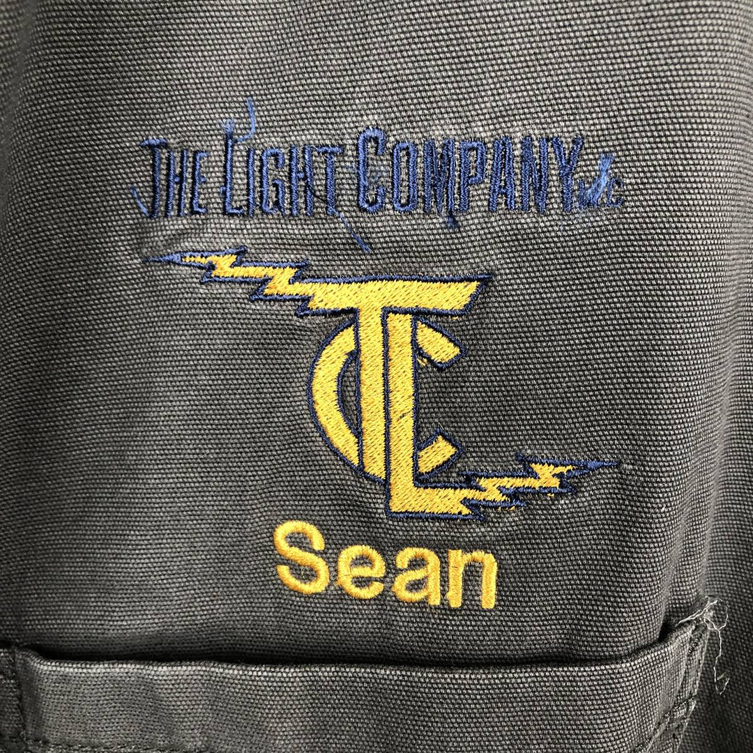 Carhartt RUGGED FLEX THE LIGHT COMPANY Advertising Long-Sleeve Duck Work Shirt, Men's Size XL (approx.) cotton Charcoal Vintage Second Hand