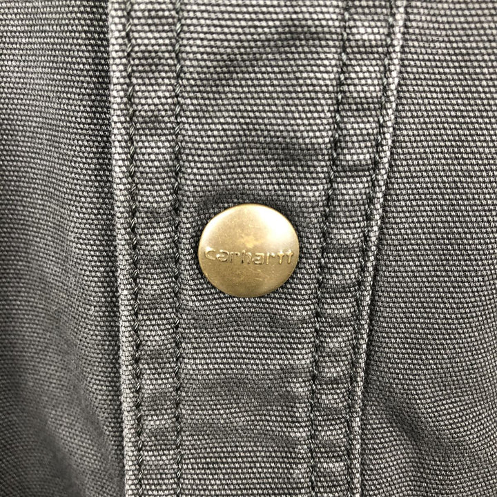 Carhartt RUGGED FLEX THE LIGHT COMPANY Advertising Long-Sleeve Duck Work Shirt, Men's Size XL (approx.) cotton Charcoal Vintage Second Hand