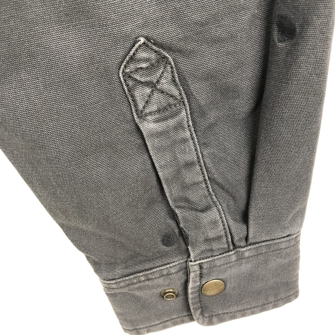 Carhartt RUGGED FLEX THE LIGHT COMPANY Advertising Long-Sleeve Duck Work Shirt, Men's Size XL (approx.) cotton Charcoal Vintage Second Hand