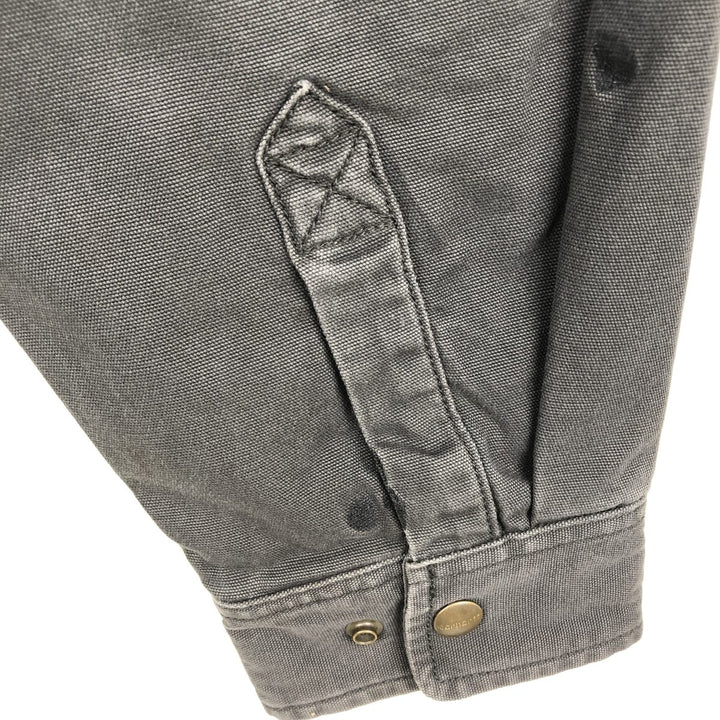 Carhartt RUGGED FLEX THE LIGHT COMPANY Advertising Long-Sleeve Duck Work Shirt, Men's Size XL (approx.) cotton Charcoal Vintage Second Hand
