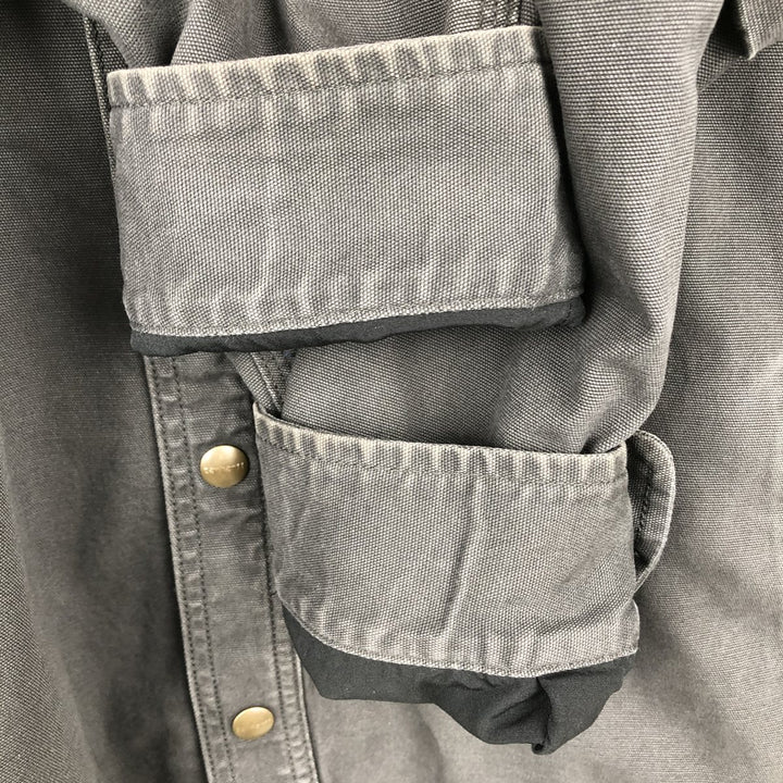 Carhartt RUGGED FLEX THE LIGHT COMPANY Advertising Long-Sleeve Duck Work Shirt, Men's Size XL (approx.) cotton Charcoal Vintage Second Hand