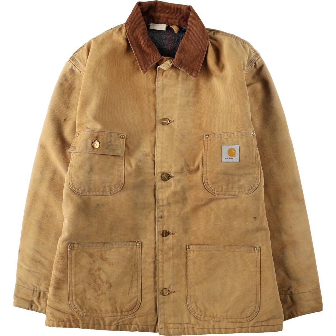 Carhartt Michigan Chore Coat Duck Coverall Men's XL Size unclear beige type brown Vintage Second Hand