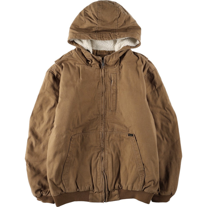 Lee PREMIUM SELECT Padded Duck Full-Zip Hoodie, Men's Size XL cotton Khaki type brown Vintage Second Hand