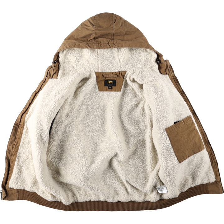 Lee PREMIUM SELECT Padded Duck Full-Zip Hoodie, Men's Size XL cotton Khaki type brown Vintage Second Hand
