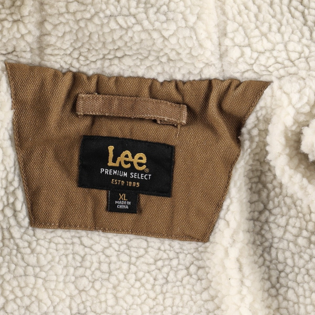 Lee PREMIUM SELECT Padded Duck Full-Zip Hoodie, Men's Size XL cotton Khaki type brown Vintage Second Hand