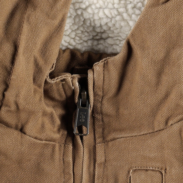 Lee PREMIUM SELECT Padded Duck Full-Zip Hoodie, Men's Size XL cotton Khaki type brown Vintage Second Hand