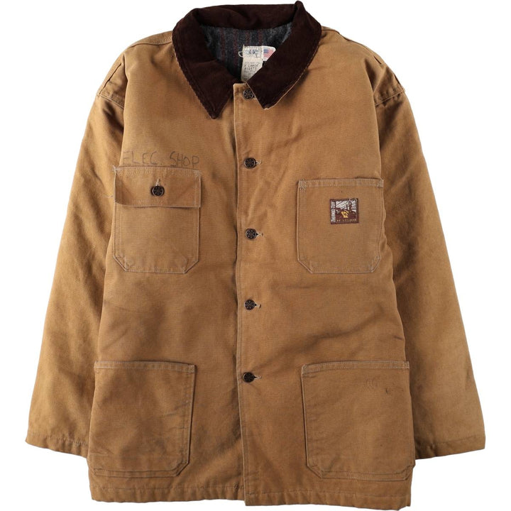1980'S Steiner Thermal-Tuff Duck Coveralls, Made in USA, Men's XL equivalent, Vintage cotton brown type Vintage Second Hand