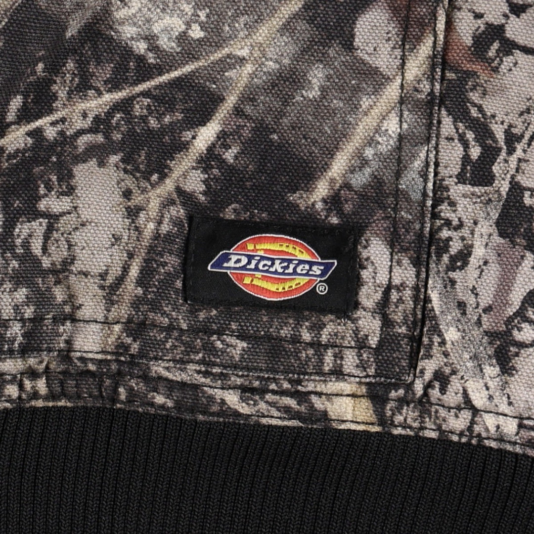 Dickies Camouflage Pattern Real Tree Camo Padded Duck Full-Zip Hoodie (Men's Size L) cotton Khaki type Vintage Second Hand