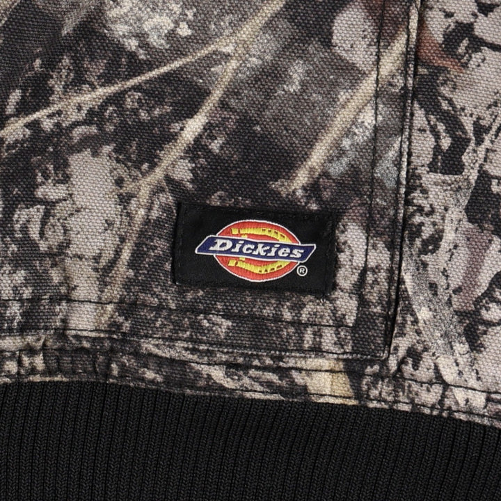 Dickies Camouflage Pattern Real Tree Camo Padded Duck Full-Zip Hoodie (Men's Size L) cotton Khaki type Vintage Second Hand