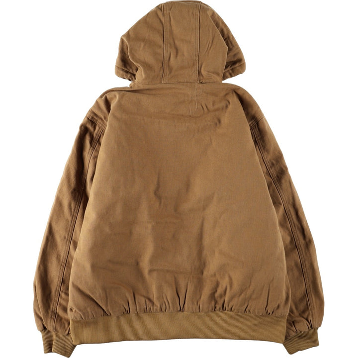 Dickies Active Jacket Type Padded Duck Full Zip Hoodie, Men's XL cotton Khaki type beige Vintage Second Hand