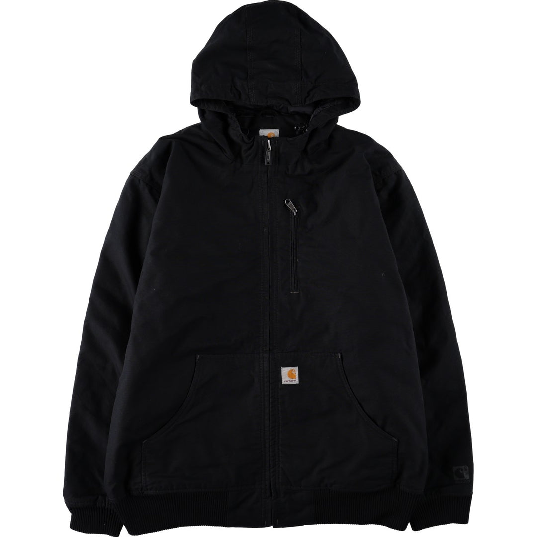 Carhartt Active Jacket, Padded, Duck Full-Zip Hoodie, Men's Size XL cotton black type Vintage Second Hand