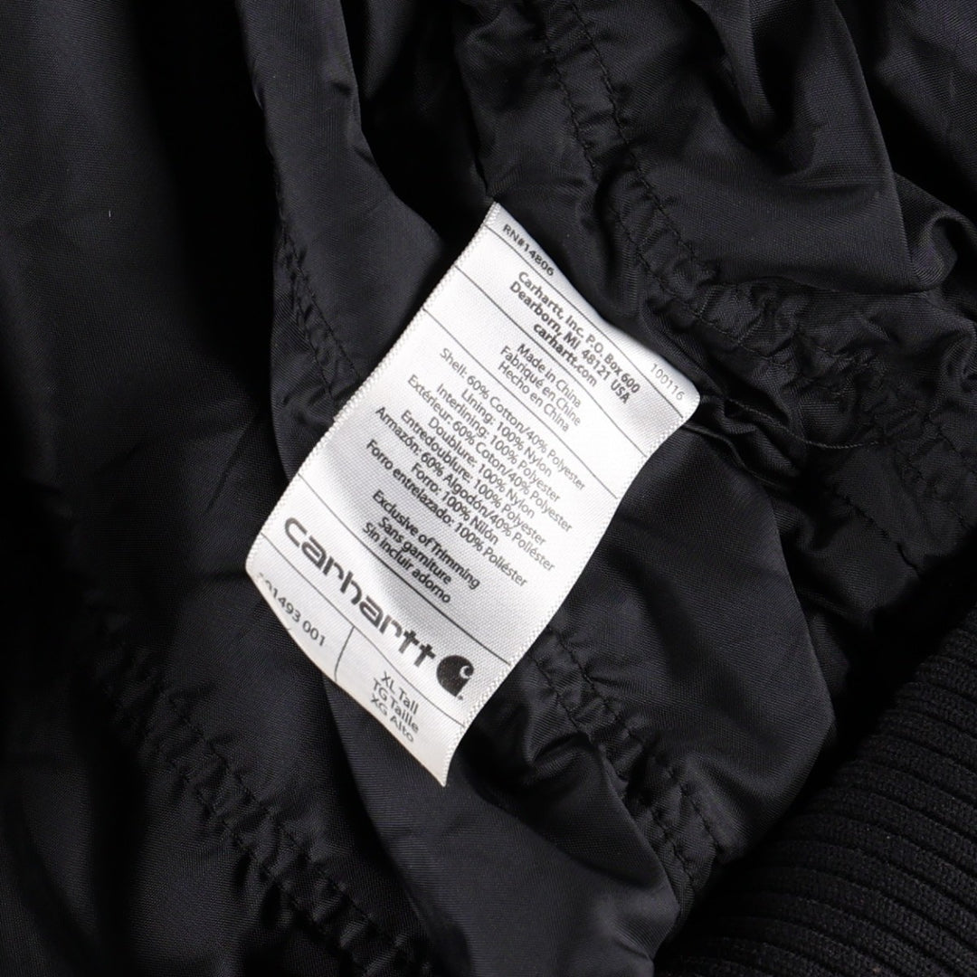 Carhartt Active Jacket, Padded, Duck Full-Zip Hoodie, Men's Size XL cotton black type Vintage Second Hand