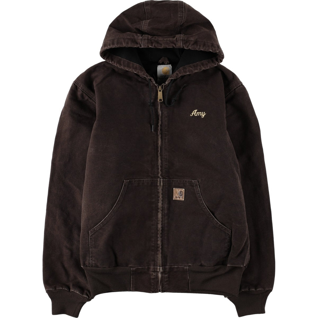 Carhartt Active Jacket Duck Full Zip Hoodie Men's S cotton brown type Vintage Second Hand
