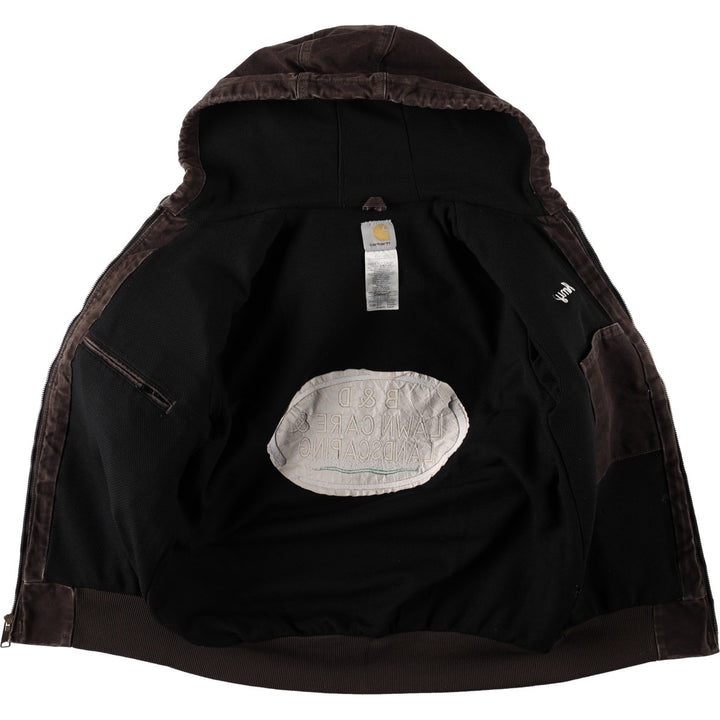 Carhartt Active Jacket Duck Full Zip Hoodie Men's S cotton brown type Vintage Second Hand