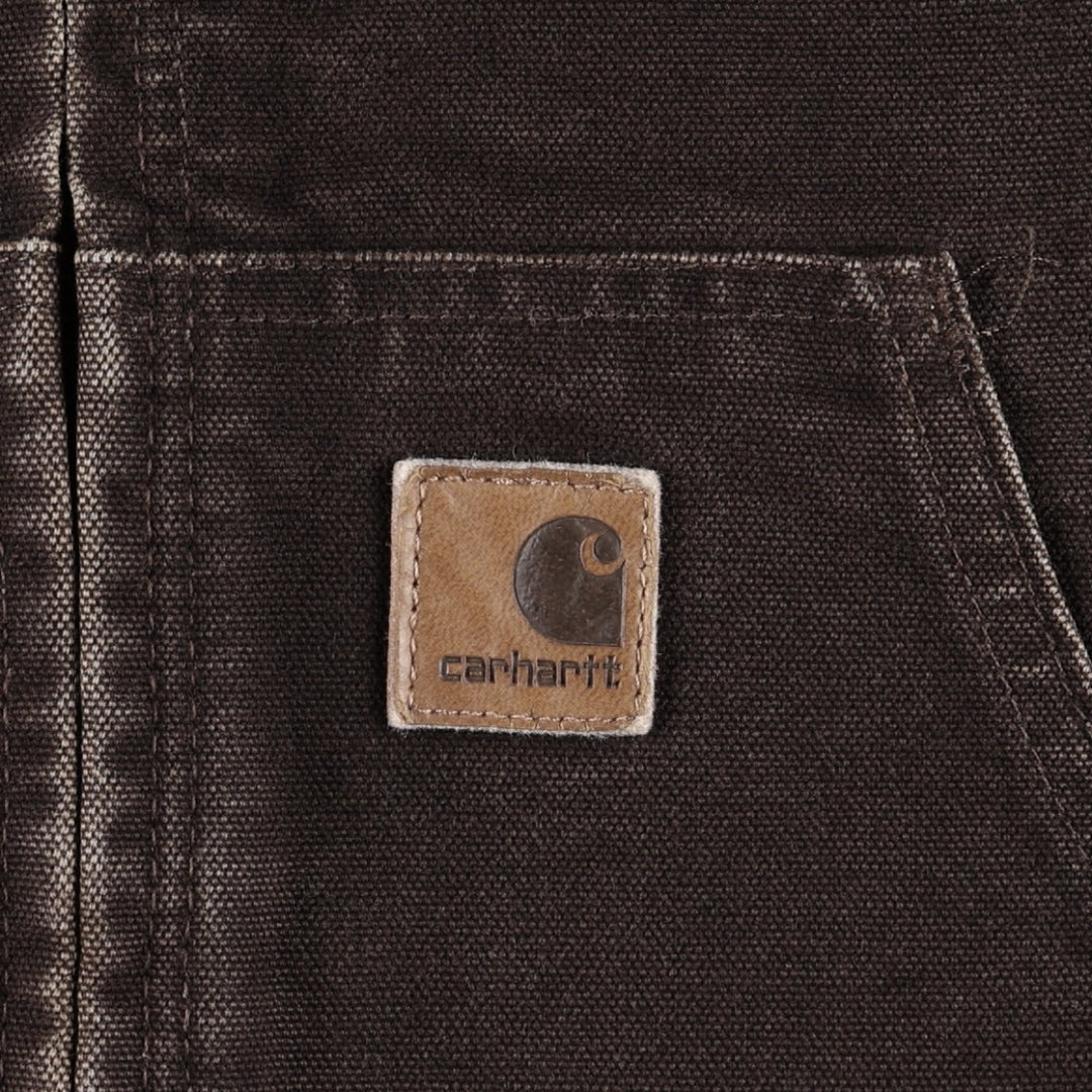 Carhartt Active Jacket Duck Full Zip Hoodie Men's S cotton brown type Vintage Second Hand