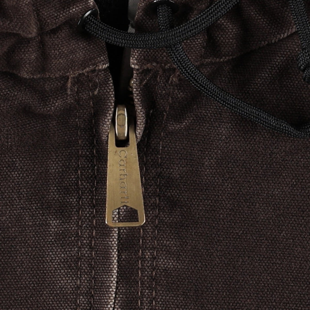Carhartt Active Jacket Duck Full Zip Hoodie Men's S cotton brown type Vintage Second Hand