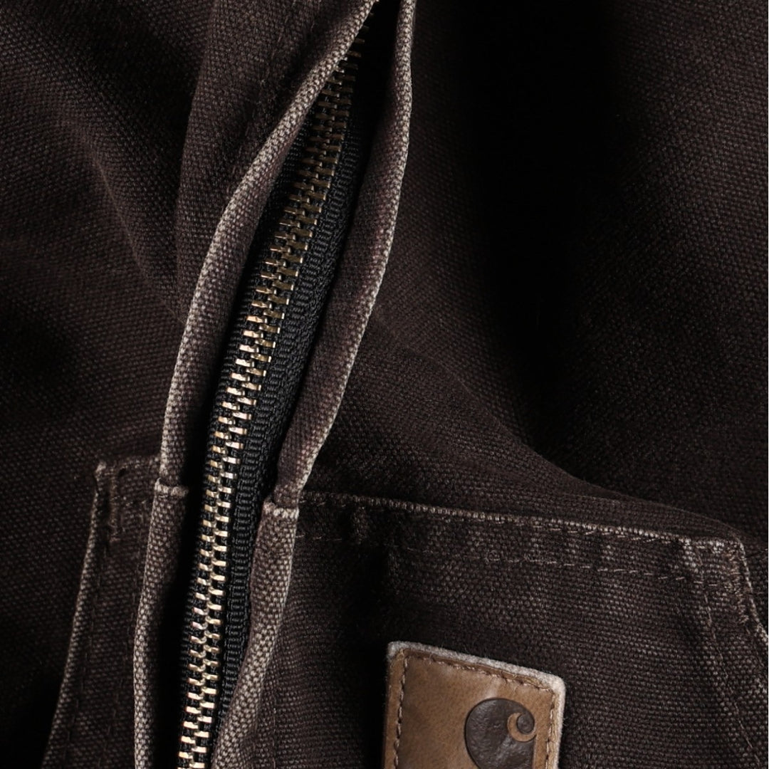 Carhartt Active Jacket Duck Full Zip Hoodie Men's S cotton brown type Vintage Second Hand