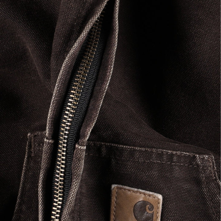 Carhartt Active Jacket Duck Full Zip Hoodie Men's S cotton brown type Vintage Second Hand