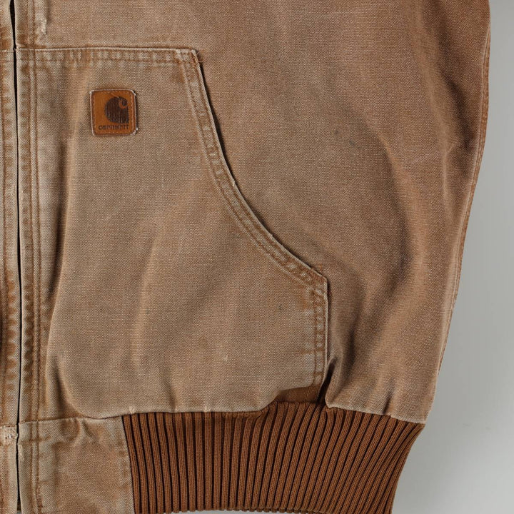 2000'S Carhartt Active Jacket Duck Work Jacket Men's Size L cotton Khaki type beige Vintage Second Hand