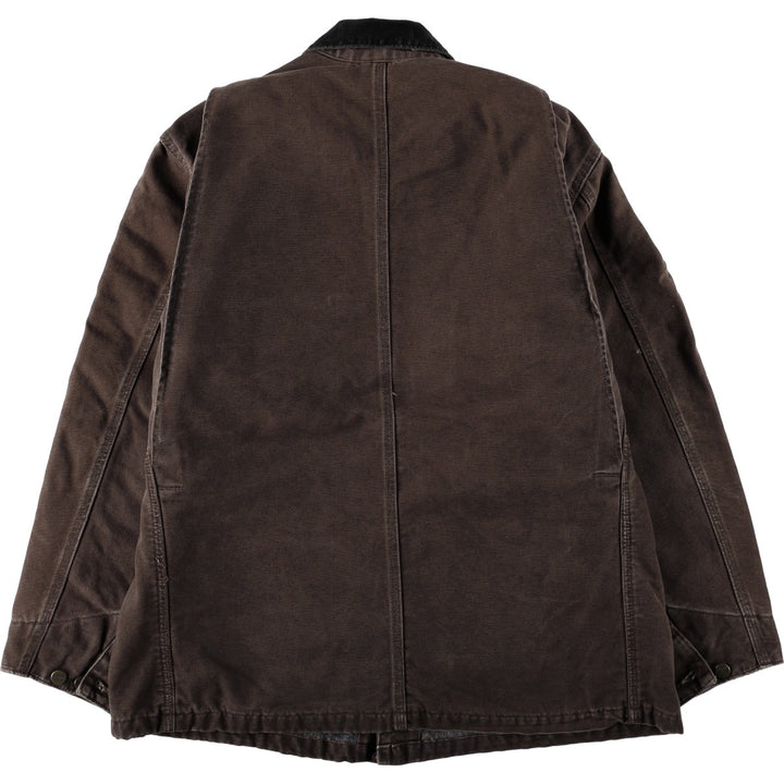 Carhartt Michigan Chore Coat, padded duck work jacket, men's size L equivalent. cotton brown type Vintage Second Hand