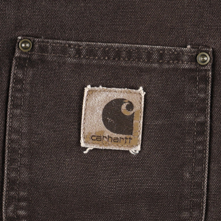 Carhartt Michigan Chore Coat, padded duck work jacket, men's size L equivalent. cotton brown type Vintage Second Hand