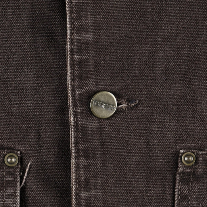 Carhartt Michigan Chore Coat, padded duck work jacket, men's size L equivalent. cotton brown type Vintage Second Hand