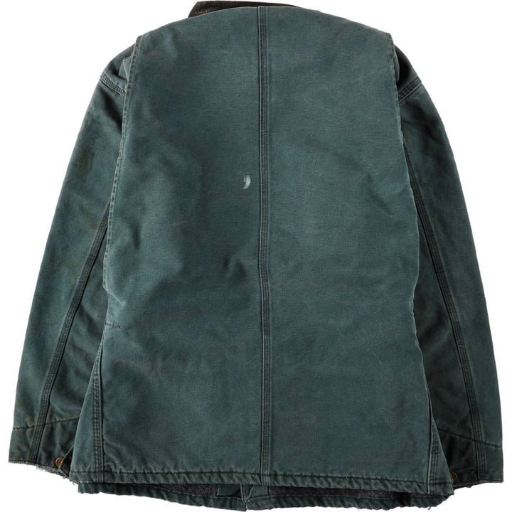 Carhartt Michigan Chore Coat, padded, advertising duck coverall, men's size L equivalent. unclear Green type dark green Vintage Second Hand
