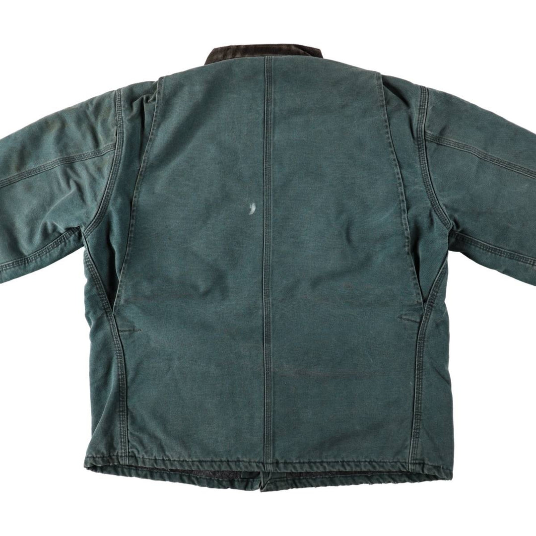 Carhartt Michigan Chore Coat, padded, advertising duck coverall, men's size L equivalent. unclear Green type dark green Vintage Second Hand
