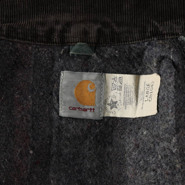 Carhartt Michigan Chore Coat, padded, advertising duck coverall, men's size L equivalent. unclear Green type dark green Vintage Second Hand