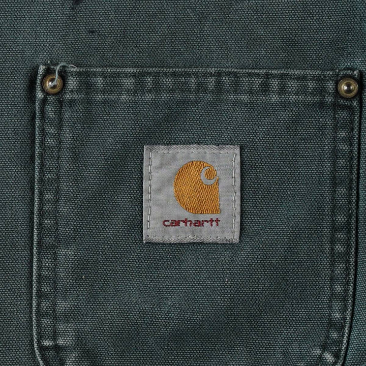 Carhartt Michigan Chore Coat, padded, advertising duck coverall, men's size L equivalent. unclear Green type dark green Vintage Second Hand