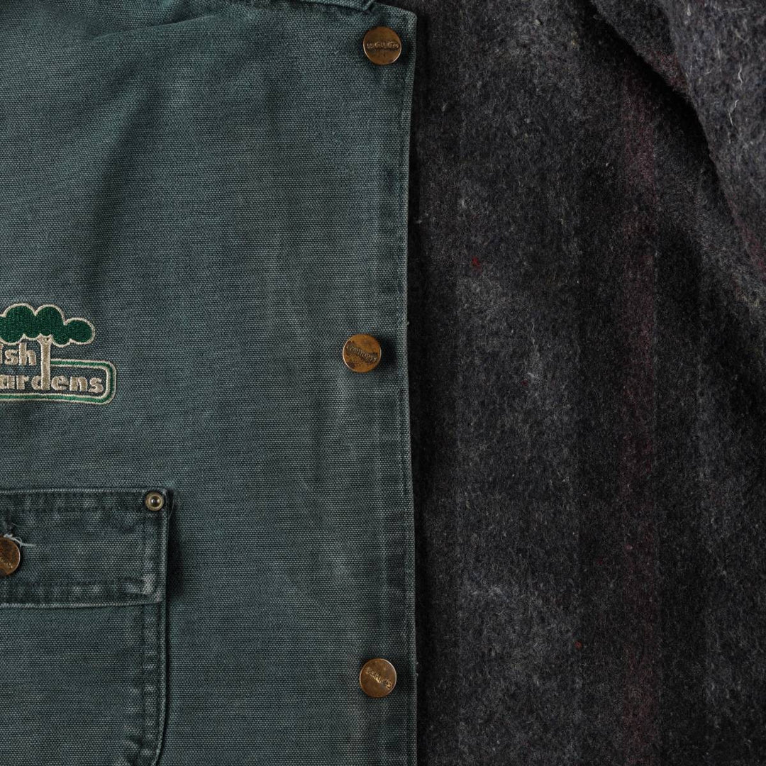 Carhartt Michigan Chore Coat, padded, advertising duck coverall, men's size L equivalent. unclear Green type dark green Vintage Second Hand