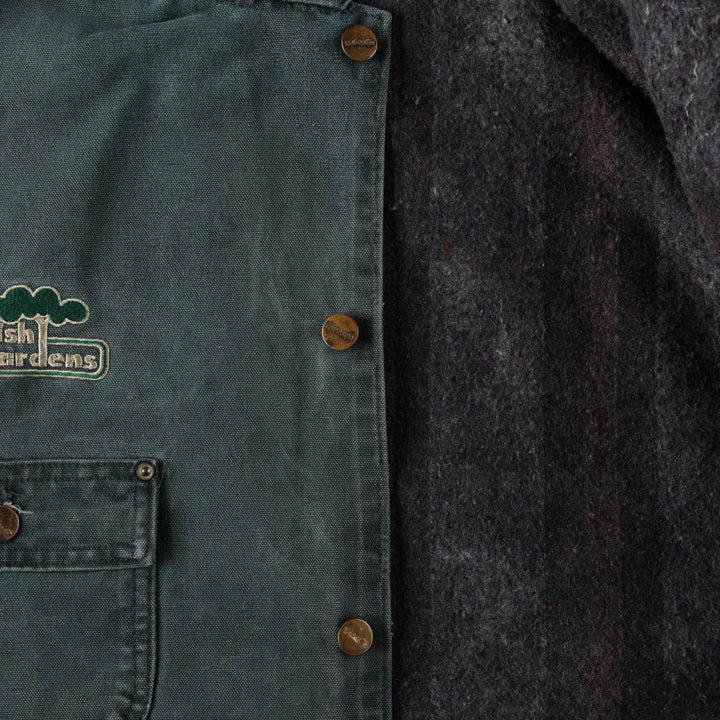 Carhartt Michigan Chore Coat, padded, advertising duck coverall, men's size L equivalent. unclear Green type dark green Vintage Second Hand