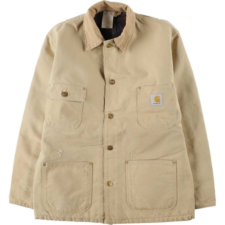 Carhartt Michigan Chore Coat, padded duck canvas coverall, men's size L equivalent. unclear Beige type Vintage Second Hand