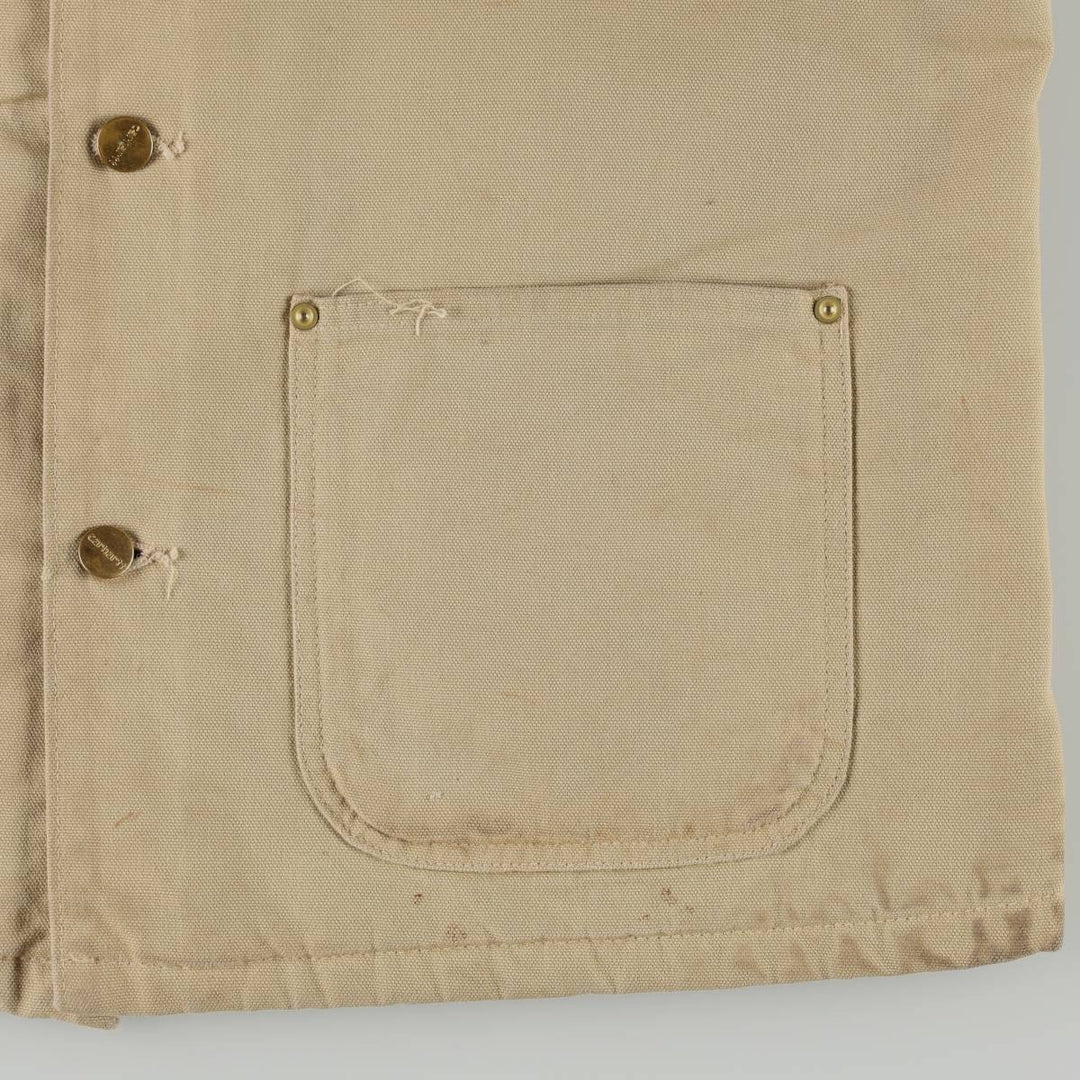 Carhartt Michigan Chore Coat, padded duck canvas coverall, men's size L equivalent. unclear Beige type Vintage Second Hand