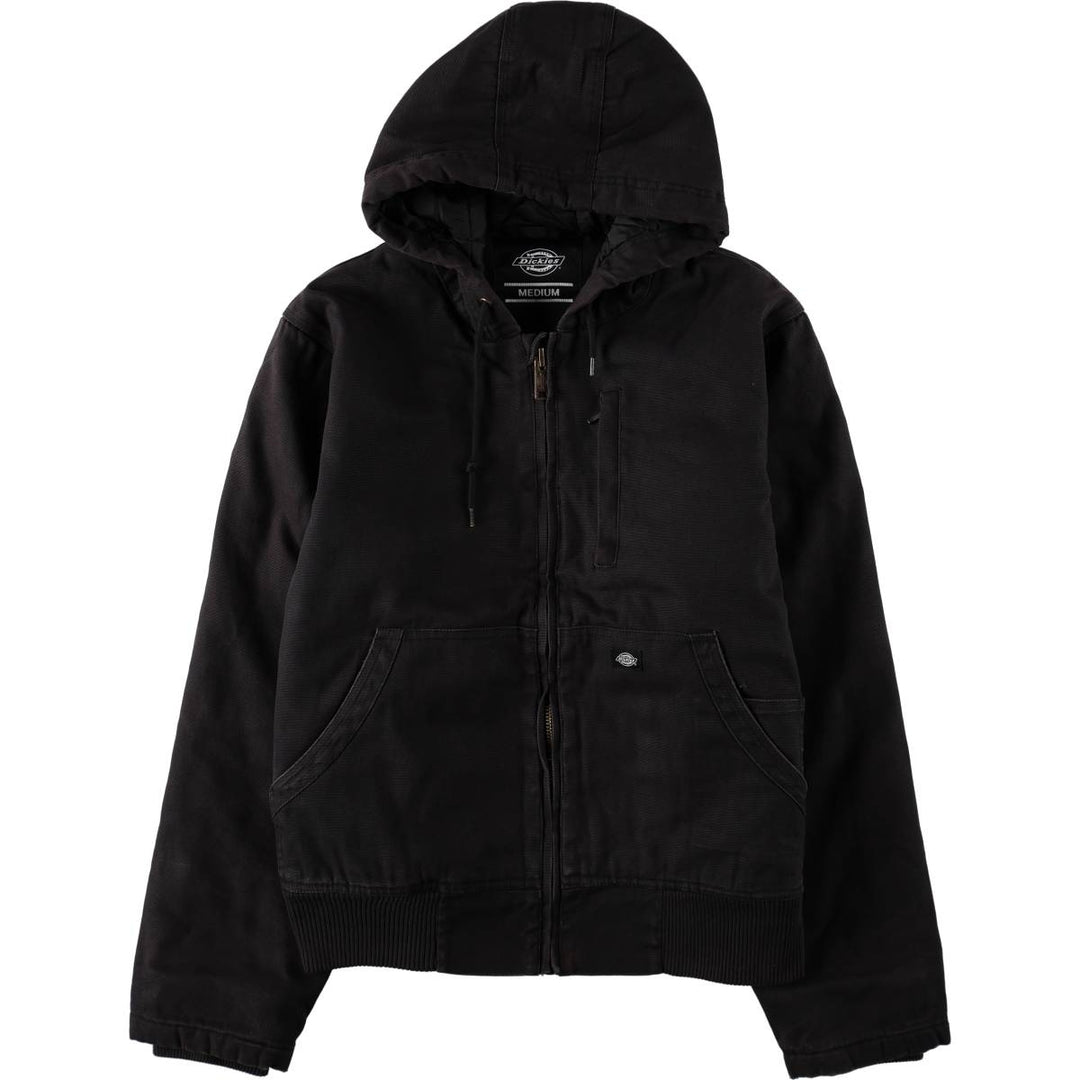 Dickies Active Jacket Type Padded Duck Full Zip Hoodie, Men's Size Medium cotton black type Vintage Second Hand