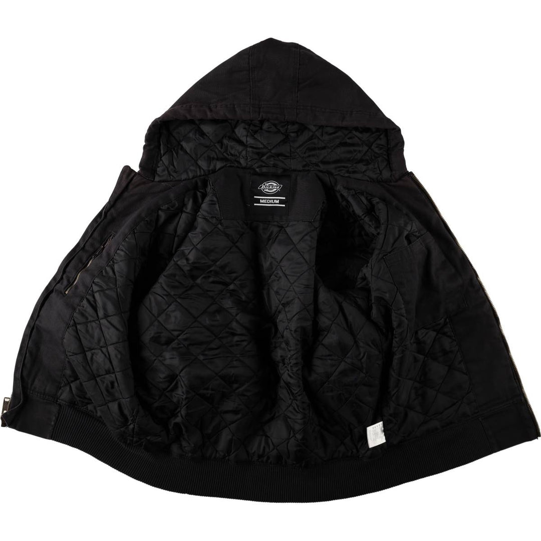 Dickies Active Jacket Type Padded Duck Full Zip Hoodie, Men's Size Medium cotton black type Vintage Second Hand