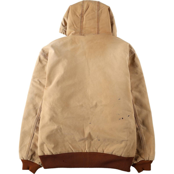 Carhartt Active Jacket Duck Full Zip Hoodie Men's XL cotton Beige type Vintage Second Hand