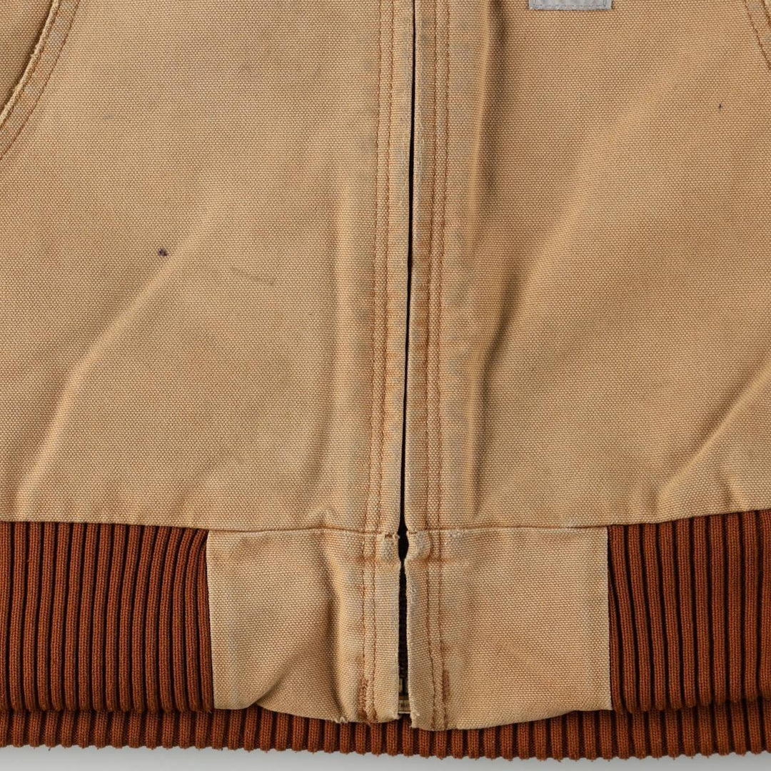 Carhartt Active Jacket Duck Full Zip Hoodie Men's XL cotton Beige type Vintage Second Hand