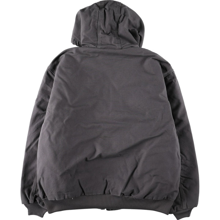 Carhartt Active Jacket, Padded Duck Full-Zip Hoodie, Made in USA, Men's XXL cotton Charcoal Vintage Second Hand