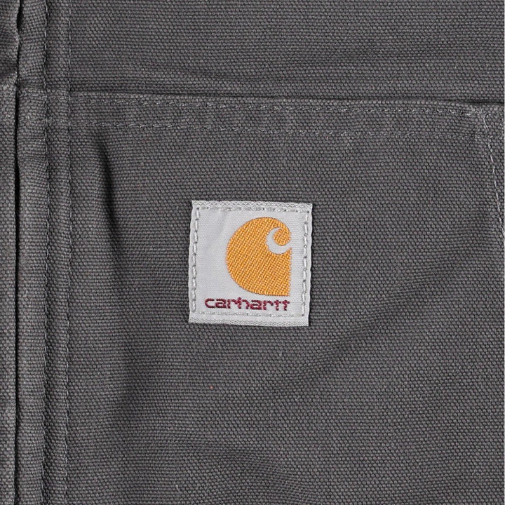 Carhartt Active Jacket, Padded Duck Full-Zip Hoodie, Made in USA, Men's XXL cotton Charcoal Vintage Second Hand