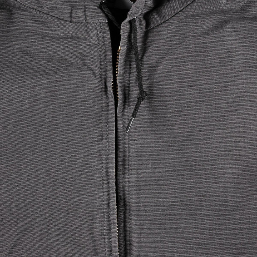 Carhartt Active Jacket, Padded Duck Full-Zip Hoodie, Made in USA, Men's XXL cotton Charcoal Vintage Second Hand