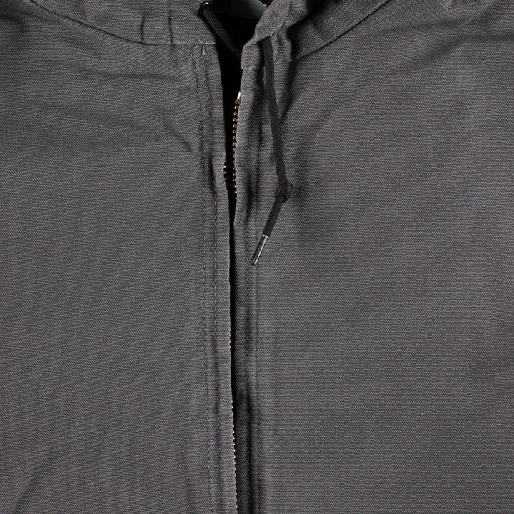 Carhartt Active Jacket, Padded Duck Full-Zip Hoodie, Made in USA, Men's XXL cotton Charcoal Vintage Second Hand