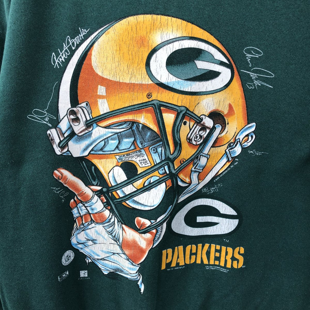 90'S Delta NFL Green Bay Packers Print Sweatshirt, Men's Size XL (approx.), Vintage cotton green type Vintage Second Hand