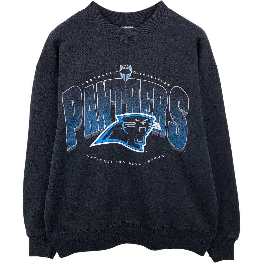 90'S Hanes NFL Panthers (Carolina Panthers) Print Sweatshirt, Men's Size L (approx.), Vintage cotton black type Vintage Second Hand