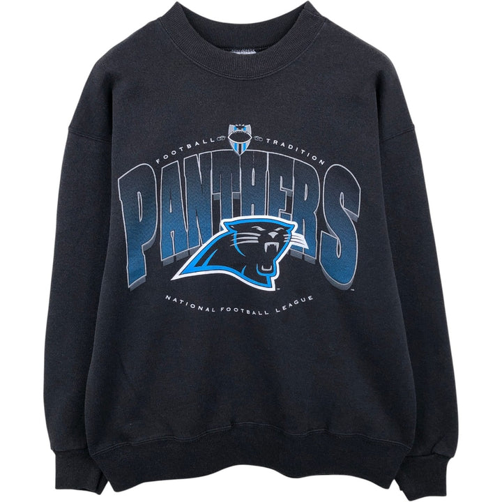90'S Hanes NFL Panthers (Carolina Panthers) Print Sweatshirt, Men's Size L (approx.), Vintage cotton black type Vintage Second Hand