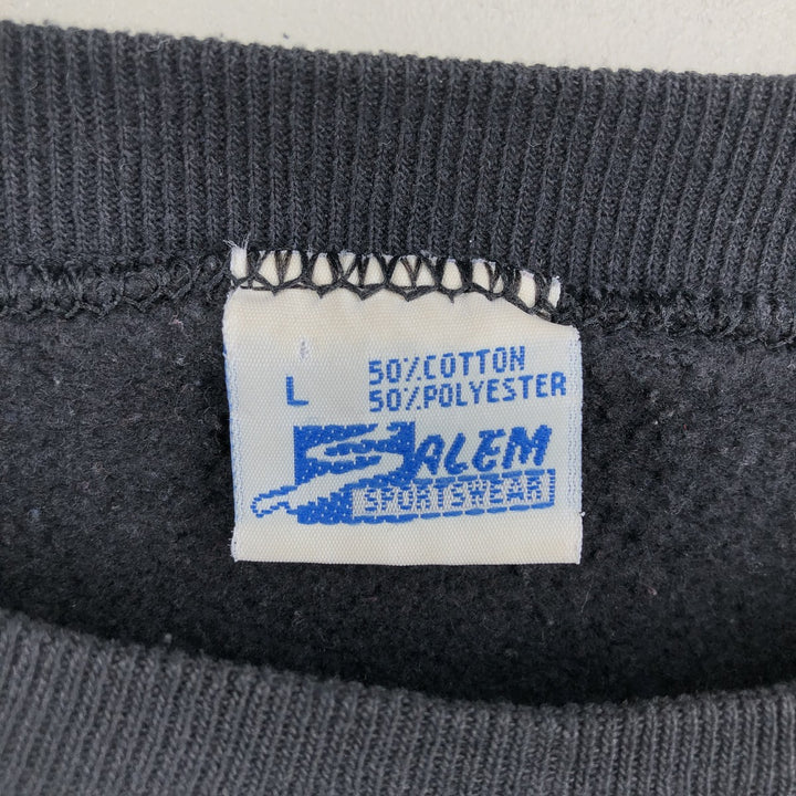 90'S SALEM SPORTSWEAR NFL Oakland Raiders Print Sweatshirt, Made in USA, Men's Size L (Equivalent), Vintage cotton black type Vintage Second Hand