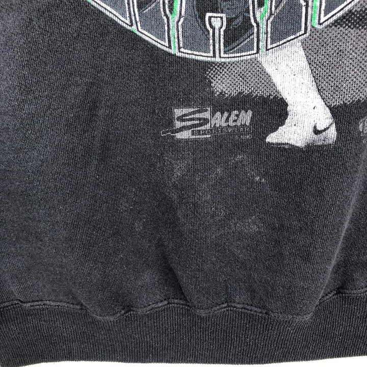90'S SALEM SPORTSWEAR NFL Oakland Raiders Print Sweatshirt, Made in USA, Men's Size L (Equivalent), Vintage cotton black type Vintage Second Hand