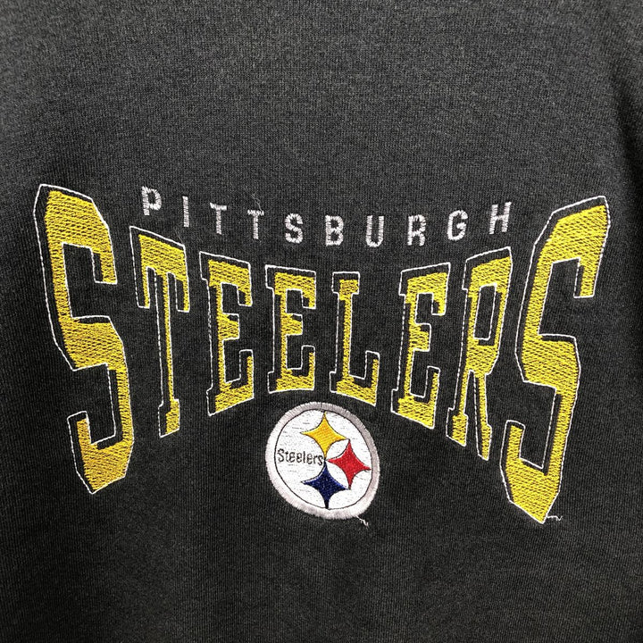 90'S SALEM SPORTSWEAR NFL Pittsburgh Steelers Sweatshirt, Made in USA, Men's XL equivalent, Vintage cotton black type Vintage Second Hand